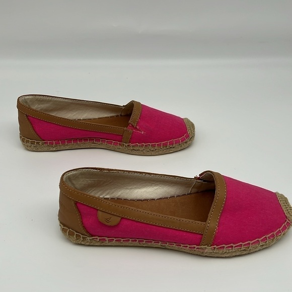 Sperry Top-Sider Danica Salt Washed Canvas Pink Espadrille Flats Slip On size 6M - Picture 6 of 12